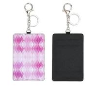 Modern Key Card Holder with Keyring Bus Pass Holder for Women Men with 2 Card Slots Slim Wallet for Nurse Teacher Student Meal Bank Credit Cards Daily Use Delivery Driver Accessories