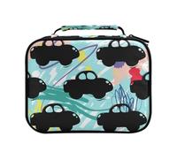 Modern Kids Pattern with Car Pencil Bag Large Capacity Pencil Case for Colouring Pencils Pen Bag Marker Organizer