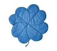 Modern Kids Playmat Clover Shaped Quilted Cotton Cover 110 x 110 cm Nursery Accessory Blue Acadine