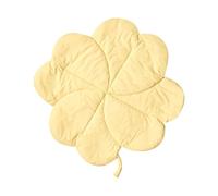 Modern Kids Playmat Clover Shaped Quilted Cotton Cover 110 x 110 cm Nursery Accessory Yellow Acadine