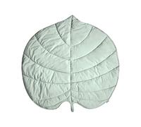 Modern Kids Playmat Leaf Shaped Quilted Cotton Cover 110 x 110 cm Nursery Accessory Light Green Eolia