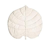 Modern Kids Playmat Leaf Shaped Quilted Cotton Cover 110 x 110 cm Nursery Accessory Off-White Eolia