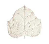 Modern Kids Playmat Leaf Shaped Quilted Cotton Cover 110 x 110 cm Nursery Accessory Off-White Helikon