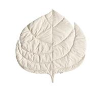Modern Kids Playmat Leaf Shaped Quilted Cotton Cover 110 x 110 cm Nursery Accessory Off-White Olimp