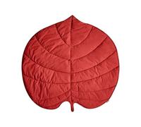 Modern Kids Playmat Leaf Shaped Quilted Cotton Cover 110 x 110 cm Nursery Accessory Red Eolia