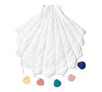 Modern Kids Playmat Shell Shaped Quilted Cotton Cover 110 x 110 cm Nursery Accessory White Kadmea
