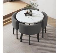Modern Kitchen Breakfast Table Set with 4 Chairs Compact Dining Furniture for Home & Office Space Saving Design Stylish and Functional