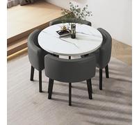 Modern Kitchen Breakfast Table Set with 4 Chairs Small Round Dining Table for Conference Rooms Simple Office Furniture Ideal for Home and Workspaces