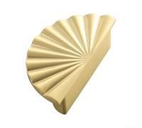 Modern Kitchen Cupboard Handles 64mm Art Deco Style(Pearl Gray) | Art Deco flair, radial ribbed texture, brushed brass gold, 64mm spacing, kitchen upgrade