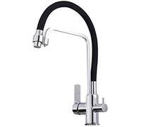 Modern Kitchen Faucet - 3-Way Pull-Down Sprayer Tap, Dual Mode, Brushed Nickel & Chrome, Easy Install, Water Filter Compatible, Stylish & Functional Kitchen Sink Faucet