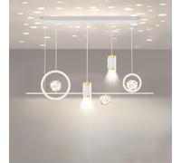 Modern Kitchen Island Linear Pendant Light Long Strip LED White Chaner Projection Stars String ment Ball Nordic Minimalism Ceiling Hanging Lamp for Living Room Dining Restaurant