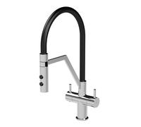 Modern Kitchen Mono Mixer Tap with 2 Lever Handles, 436mm - Chrome