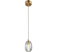 Modern Kitchen Pendant Light Brass MI-NI Chandelier Transparent Crystal Hanging Lamp with Metal Rod,Hanging Lights