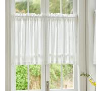 Modern Kitchen Sheer White Bistro with Embroidery Light Filtering Short Window Drapes 120x300cm Lace Design for Home Décor 1 Piece