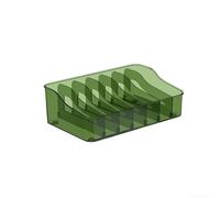 Modern Kitchen Spice Storage Box With Adjustable Compartments, Transparent PET Seasoning Organizer Rack For Countertop And Cabinet, Easy Clean HOMEs Organization Container(Green)