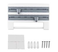 Modern Kitchen Storage Organizer, Innovative Wall-Mounted Sauce Bottle Holder With Paper Towel Support And Plastic Wrap Foil Dispenser, Elevating Your