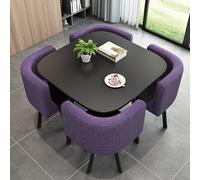 Modern Kitchen Table Set with 4 Chairs Space-Saving Dining Table & Chair Combination Stylish Conference Table for Breakfast & Entertaining Wooden Bar Table Furniture