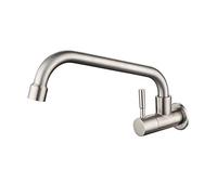 Modern Kitchen Tap Wall Mounted Cold Water Sink Faucet Swivel Spout Stainless Steel Taps