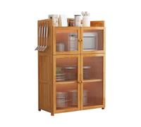 Modern Kitchenrage Cabinet with Translucent Doors, 60cm x 38cm x 118cm, Stylish Kitchen nizer, Space-Saving Design for Home and Office