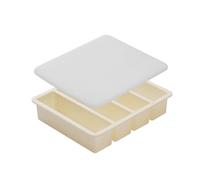 Modern Kitchens Silicone Ice Cubes Tray 4 Big Compartments Secure Cover Keep Ice and Releases Freezing Cubes Maker