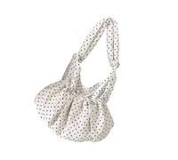 Modern Korean Styles Shoulder Bag Wrinkles Resistant Fabric Dot Pattern Crossbody Purse Spacious Interior Practical Cotton Purse