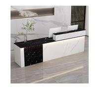 Modern L-Shape Filing Cabinet & Checkout Counter - Wood Reception Desk for Office, Lobby, Beauty Salon - Left Side 120CM/47.2IN - Sleek Black Design
