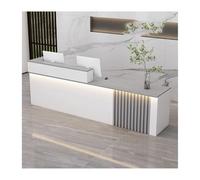 Modern L-Shape Filing Cabinet & Reception Desk, Wood Checkout Counter for Office, Lobby & Beauty Salon, Right Side, 120CM/47.2IN, Gray Finish, Stylish Design.