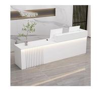 Modern L-Shape Filing Cabinet & Reception Desk, Wood Checkout Counter for Office, Lobby, Beauty Salon - White, Left Side, 120CM/47.2IN