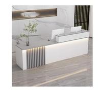 Modern L-Shape Reception Desk, Wooden Filing Cabinet Checkout Counter for Office & Beauty Salon, Gray Front Desk, 100CM/39.4IN, Stylish Lobby Furniture
