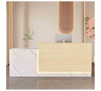 Modern L-Shaped Checkout Counter with LED Lights Stylish Reception Desk with Storage Shelves for Salon Lobby and Office Front Table 55.1"x23.6"x39.3"