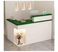 Modern L-Shaped Checkout Counter with LED Lights Stylish Reception Desk with Storage Shelves for Salon Lobby & Office Front Table 51.1"x21.6"x39.3"