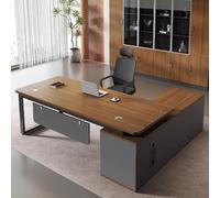 Modern L-Shaped Executive Desk for Home Office, Large 63" Walnut Workstation, Stylish Steel & Wood Design, Perfect for Productivity and Comfort
