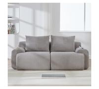 Modern L-Shaped Modular Sofa 3-Seater Sofa Corduroy Corner Modular Sofa Ergonomic Curved Design Equipped with Storage Pockets(Kaki - 3-2 Repose-pieds)