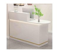 Modern L-Shaped Reception Counter with Lockable Drawer - Elegant White Checkout Desk for Retail Beauty Salons Clothing Stores - 120CM Right Side Design Ideal for Customer Service & Reception