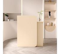 Modern L-Shaped Reception Desk Front Counter Table for Beauty Salon & Office Stylish Wood Grain Checkout Counter Ideal for Reception Rooms & Retail Spaces