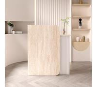 Modern L-Shaped Reception Desk Front Counter Table for Beauty Salon & Office Stylish Wood Grain Checkout Counter Ideal for Reception Rooms & Retail Spaces