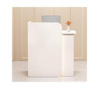 Modern L-Shaped Reception Desk - White Front Desk for Salon Office & Retail Checkout - Compact Computer Workstation (100x45x100cm) - Stylish & Functional Design
