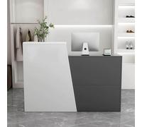 Modern L-Shaped Reception Desk with Drawer & Storage Cabinet Ideal for Hair Salon Entryway Office or Clothing Store - Dimensions: 80 cm