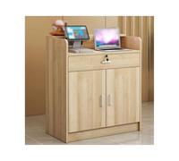 Modern L-Shaped Reception Desk with Drawers, Sleek Cashier Station for Retail Office & Entryway - 100 cm White, Contemporary Design, Functional Workspace