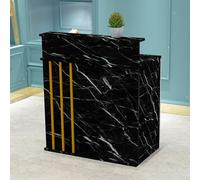 Modern L-Shaped Reception Desk with Lockable Drawer Stylish Front Office Checkout Table Versatile Cash Register Stand for Hotels Salons Retail Spaces Home Office Use