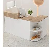 Modern L-Shaped Reception Desk with Lockable Storage for Secure Retail Checkout Stylish Office Solution for Enhanced Organization and Security