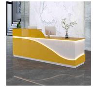 Modern L-Shaped Workstation Desk with Lockable Drawer - Checkout Counter Table for Beauty Salon Home Office Lobby - Dimensions: 47.2x23.6x39.3in