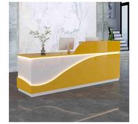 Modern L-Shaped Workstation Desk with Lockable Drawer Checkout Counter Table for Beauty Salon Lobby Home Office F-L 59"x23.6"x39.3" - Versatile & Stylish