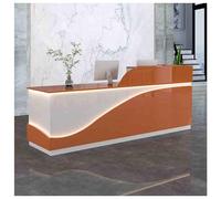 Modern L-Shaped Workstation with Lockable Drawer Checkout Counter Table for Beauty Salon Home Office Lobby Use - 55.1" x 23.6" x 39.3"
