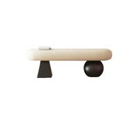 Modern Lamb Wool Upholstered Bench, Solid Wood Shoe Sto Entryway Seat, Multifunctal Footrest for Living Room, Hallway, Study - 47.2in Black