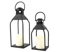 Modern Lantern Decor Indoor,Black Metal Lanterns Outdoor,Decorative Candles Lanterns for Living Room,Home,Farmhouse,Porch,Patio,Fireplace,Table,Floor,Fall,Christmas,Holiday