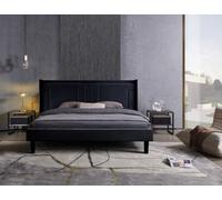 Modern Lara Velvet Bed With The Usb Charging Station, Easy Assembly Double And King Size Bed Frame (Black Double)