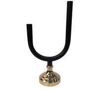 Modern Large 38cm Tall U Shaped Gold Candlestick With Black Base