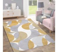 Modern Large Area Rugs for Living Room Non Slip rug for Bedroom Carpet Hallway Runner Floor Mats (Ochre, 160x230 cm)