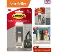 Modern Large Brushed Nickel Hook - Perfect for Jackets and Handbags, Damage-Free